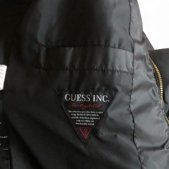 Guess Faux Fur Hooded Long Quilted Winter Puffer Jacket Coat Size M - Picture 9 of 13